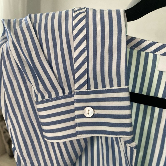 J. Jill Women's Tunic Top White & Blue Stripe Button Up Shirt Blouse SZ XL (B-6) - Picture 6 of 11